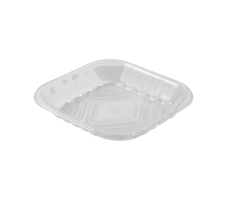 5 9/10'' x 8 3/10'' x 1 1/10'' Clear PET plastic meat trays