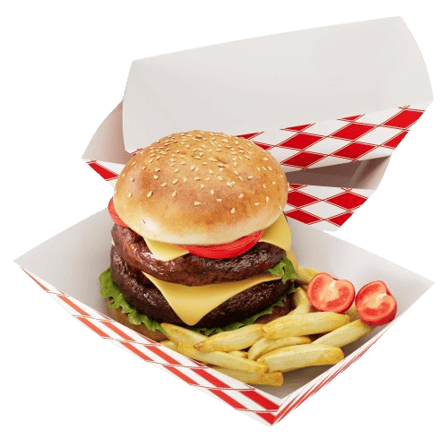 5 lb. Red & White Checkered Pattern Paper Food Trays - (500/Case)