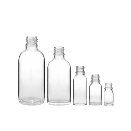 5 ml Euro Clear Round Glass Bottle with 18-415 Neck finish - (765/Case)