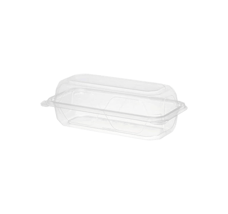 5'' x 9'' Clear PET plastic hinged container.png