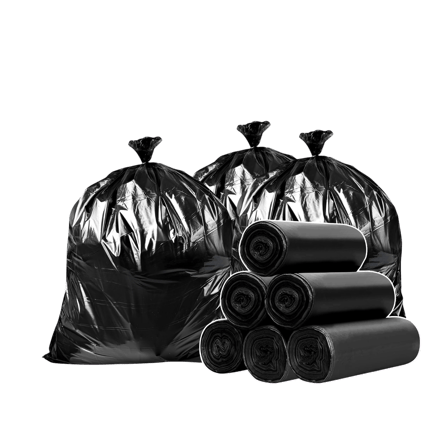 50 Gallon Black Trash Bags, 0.72 Mil, 43" × 47"- (150/Case)