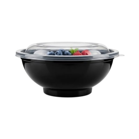 50 Ounces Black Round PP Plastic Microwavable Bowl with Clear Lid.jpg