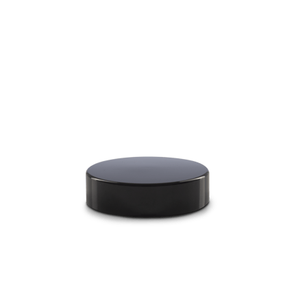 53-400 Black PP Smooth Skirt Lid With Unprinted Pressure Sensitive Liner (Fits 2 oz Jars)