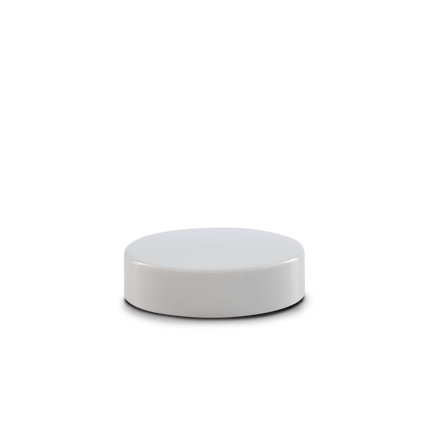 53-400 White PP Smooth Skirt Lid With Unprinted Pressure Sensitive Liner (Fits 2 oz Jars)