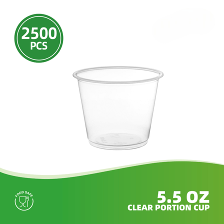 5.5 oz. Clear Plastic Portion Cups / Souffle Cups - (2500/Case)