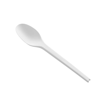 5.7 inches Heavy duty compostable pla plastic spoon, white.jpg