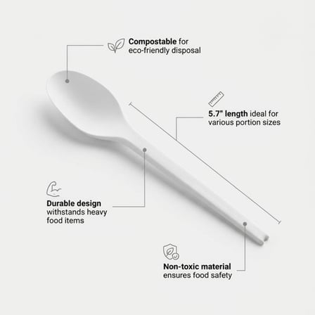 5.7" Heavy Duty PLA Plastic Spoon, White - (3500/Case) product image