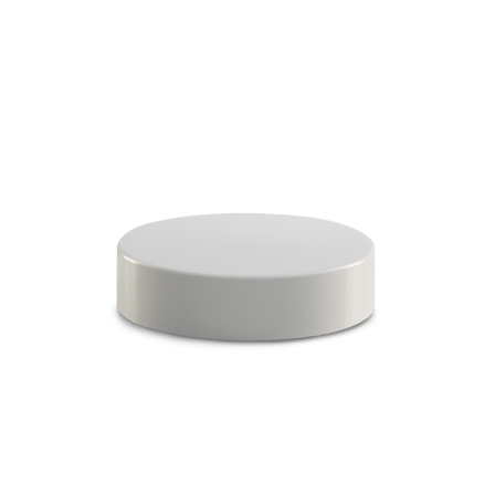 58-400 White PP Smooth Skirt Lid With Unprinted Pressure Sensitive Liner (Fits 4 oz Jars)
