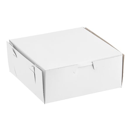 6 × 6 × 2.5 White Cake & Bakery Box, 1-Piece, Lock Corner.jpg