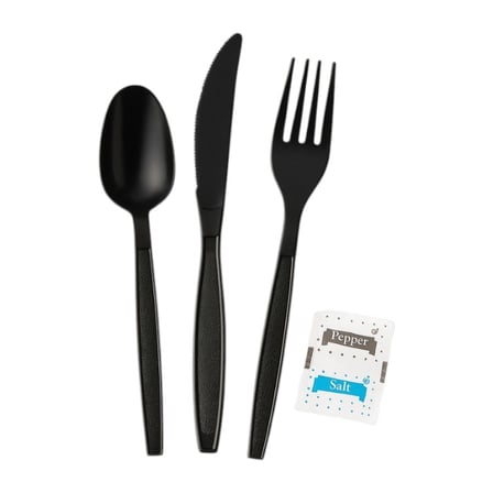 6 Inches Black PP Plastic Cutlery Kit with Napkin and Salt & Pepper.jpg