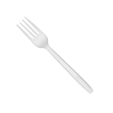 6 inches Heavy duty compostable pla plastic fork white.jpg