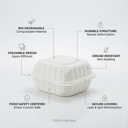 6 x 6 1-Compartment Microwaveable White Mineral-Filled Plastic Hinged Take-Out Containers.png