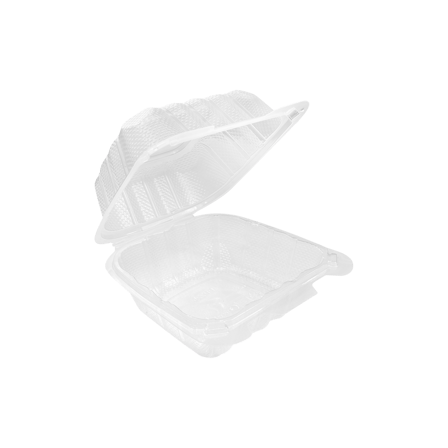 6'' x 6'' Clear PP plastic clamshell container.png