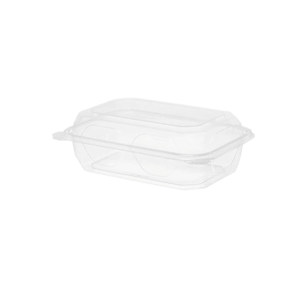 6'' x 8'' x 4'' Clear PET plastic hinged container.png