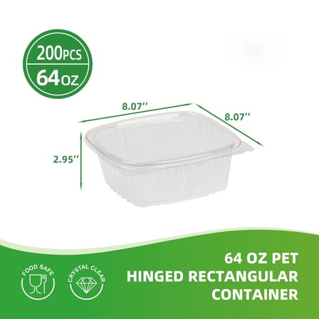 64 oz. Clear PET hinged deli containers shown with dimensions.jpg