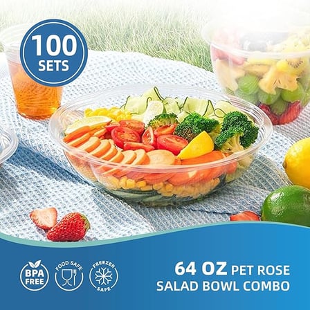 Freshly made vegetable salad served in an 64 oz. clear PET plastic salad bowl with lid​.jpg
