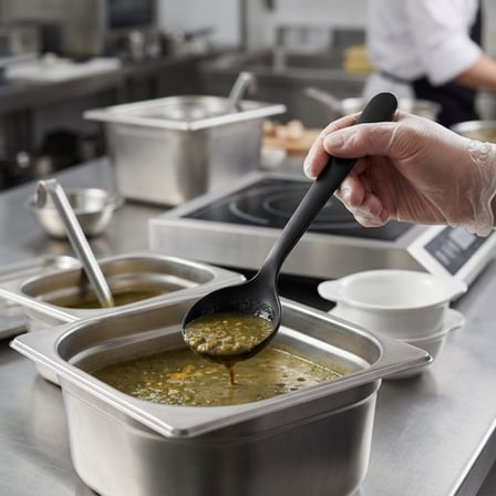 6.5 inches Heavy Weight Black Plastic Soup Spoon..png