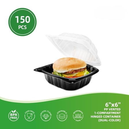 6 x 6 Microwaveable 1-Compartment Black Base with Clear Hinged Lid Plastic Take-out Container Specifications.jpg