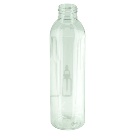6oz Clear Cosmo Round PET Plastic Bottle 24-410 (507/case)