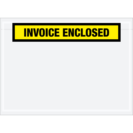 7 1/2 x 5 1/2" Yellow "Invoice Enclosed" Envelopes