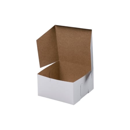 7 × 7 × 4 White Cake & Bakery Box with Open Closure, 1-Piece, Lock Corner.jpg