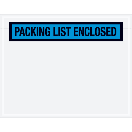 7 x 5 1/2" Blue "Packing List Enclosed" Envelopes