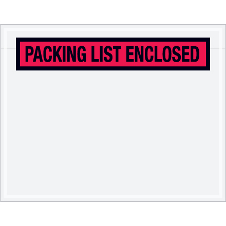 7 x 5 1/2" Red "Packing List Enclosed" Envelopes