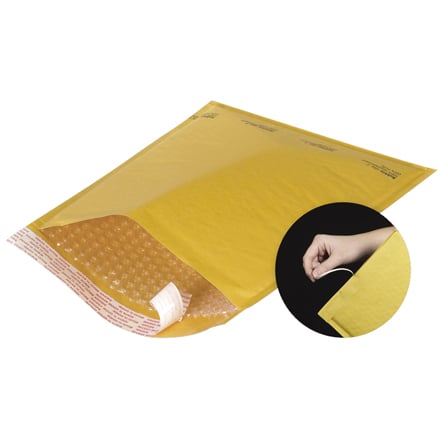 8 1/2 x 14 1/2" Kraft #3 Self-Seal Bubble Mailers w/Tear Strip (25 Pack)