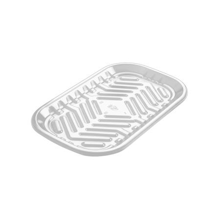 8 51/6'' x 4 1/2'' x 2/5'' Clear PET plastic meat tray.png