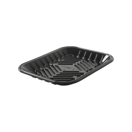 8 71/0" x 6 3/5" x 4/5" Black PET plastic meat tray.png