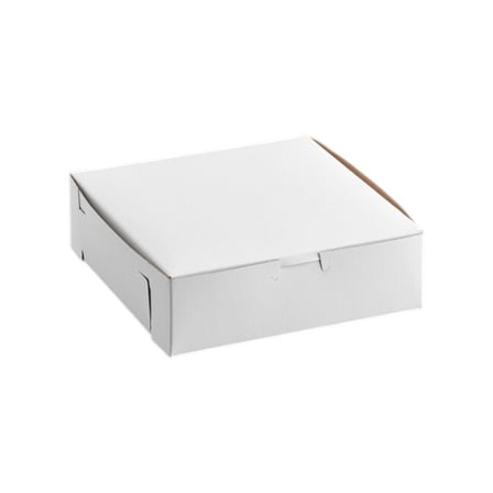 8 × 8 × 2.5 White Cake  Bakery Box, 1-Piece, Lock Corner.jpg