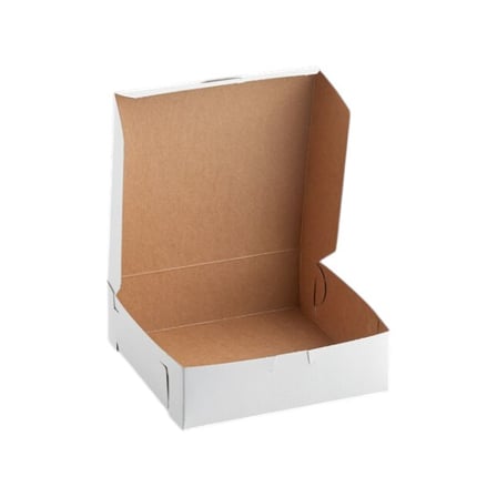 8 × 8 × 2.5 White Cake  Bakery Box with Open Box, 1-Piece, Lock Corner.jpg
