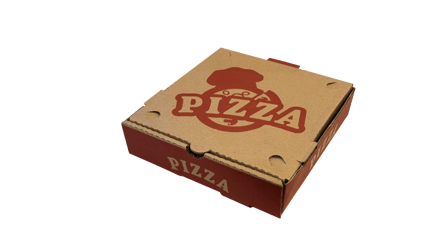 8" Printed Kraft Corrugated Pizza Boxes - (50/Case)