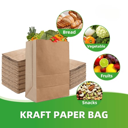 8 lb Kraft Paper Bags 6" x 4.1" x 12.6" - (1000/Case)