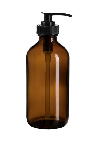 8 oz Amber Boston Round Bottle with 28-400 Neck Finish - (96/Case)
