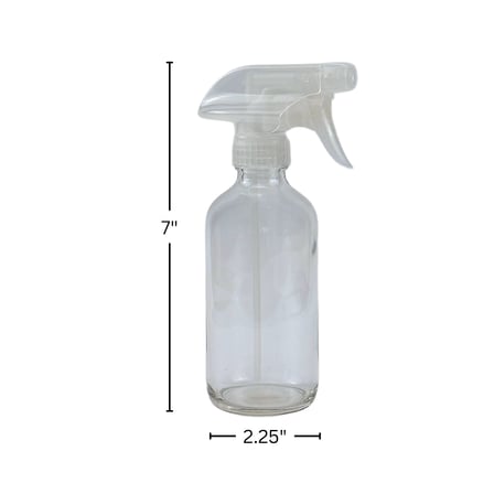 8 oz. Clear Boston Round Glass Bottle with Clear Trigger Sprayer - (12Case).png
