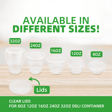 8 oz. Clear Plastic Round Deli Containers - (500/Case)