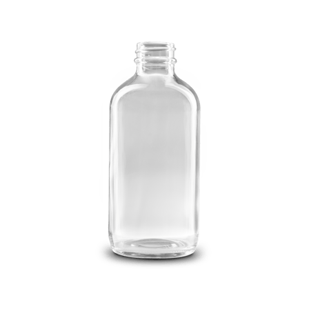 8 oz Clear Glass Boston Round Bottle 28-400 Neck Finish