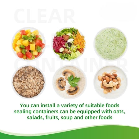 Clear food containers filled with fruit, salad, smoothie, oats, soup, and nuts..jpg