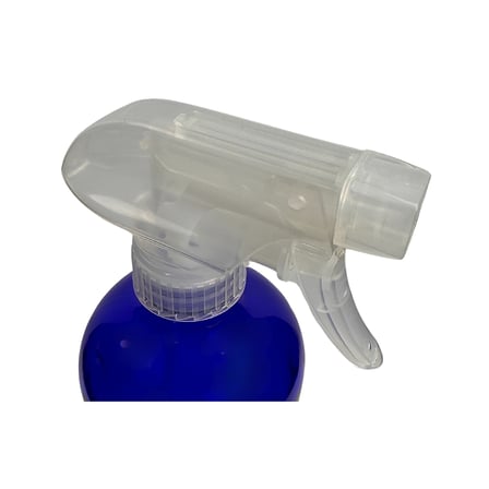 8 oz. Cobalt Blue Boston Round Glass Bottle with Clear Trigger Sprayer