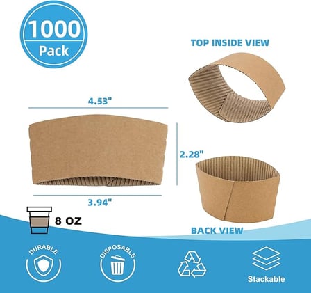 8 oz. Kraft paper coffee cup sleeves with dimensions.jpg