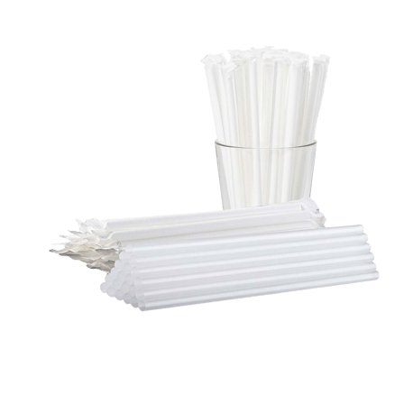9" Giant Paper Wrapped Clear Plastic Straws - (7200/Case)