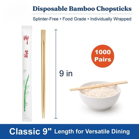 9 Inches Individually Wrapped Bamboo Chopsticks with Bowl.jpg