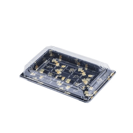 #9 Double Extra Large Sushi Containers with Lids 9.4" × 5.7" × 2" - (400/Case)