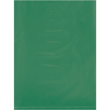 9 x 12" - 2 Mil Green Flat Poly Bags
