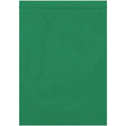 9 x 12" - 2 Mil Green Reclosable Poly Bags