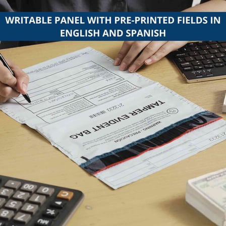 9" x 12"Opaque Tamper-evident security bag with a writable panel