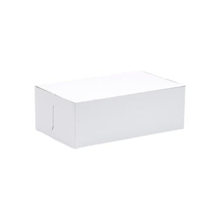 9 x 5 x 4 White Cake & Bakery Box, 1-Piece, Lock Corner.jpg