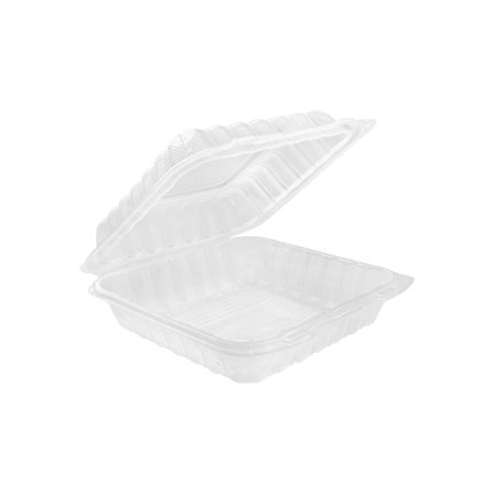 9'' x 9'' Clear PP plastic clamshell container.png