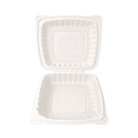9 x 9 White TFPP plastic clamshell to-go container.jpg